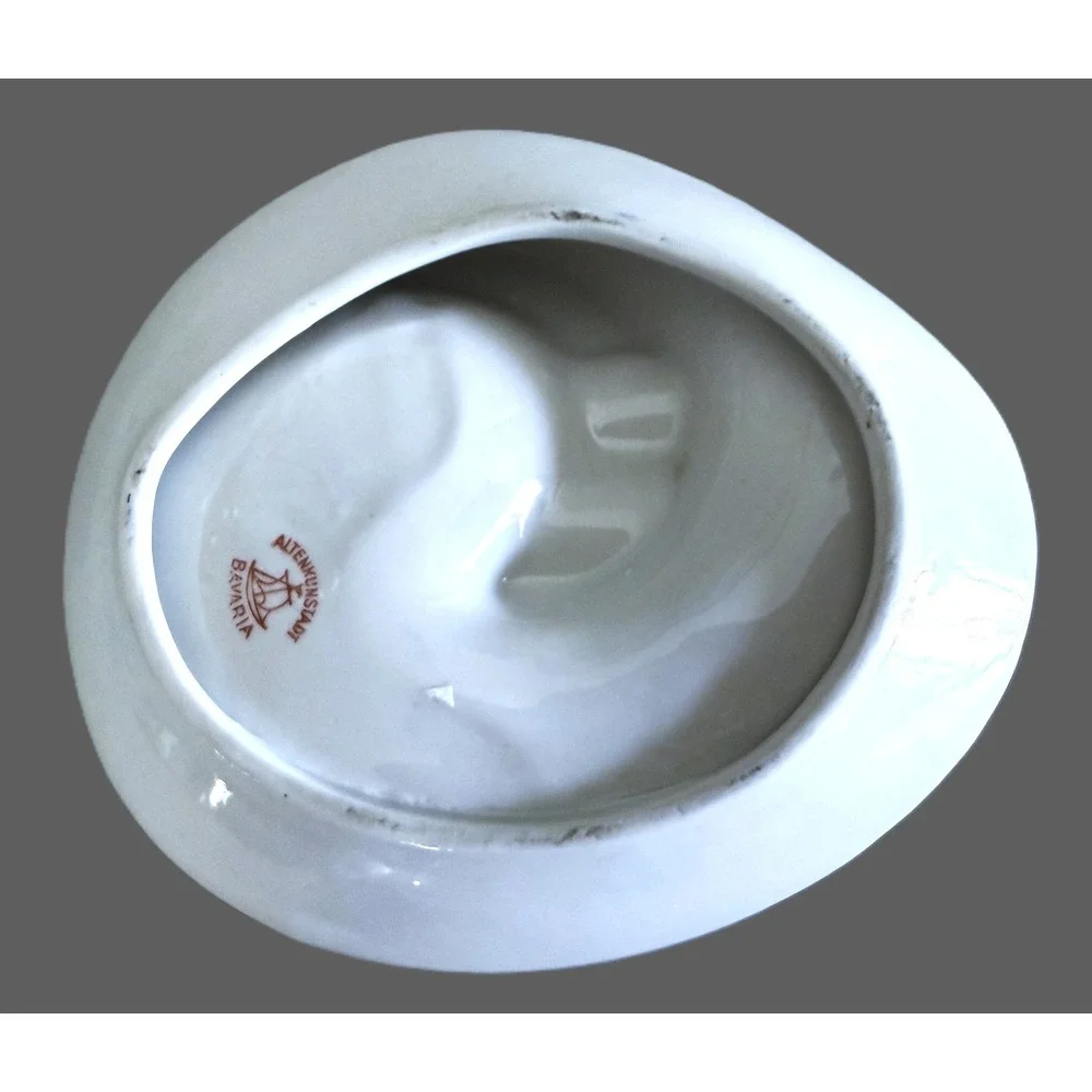 Bommerlunder Aquavit Bavaria Ceramic Ashtray Vintage Barware Blue White Freeform